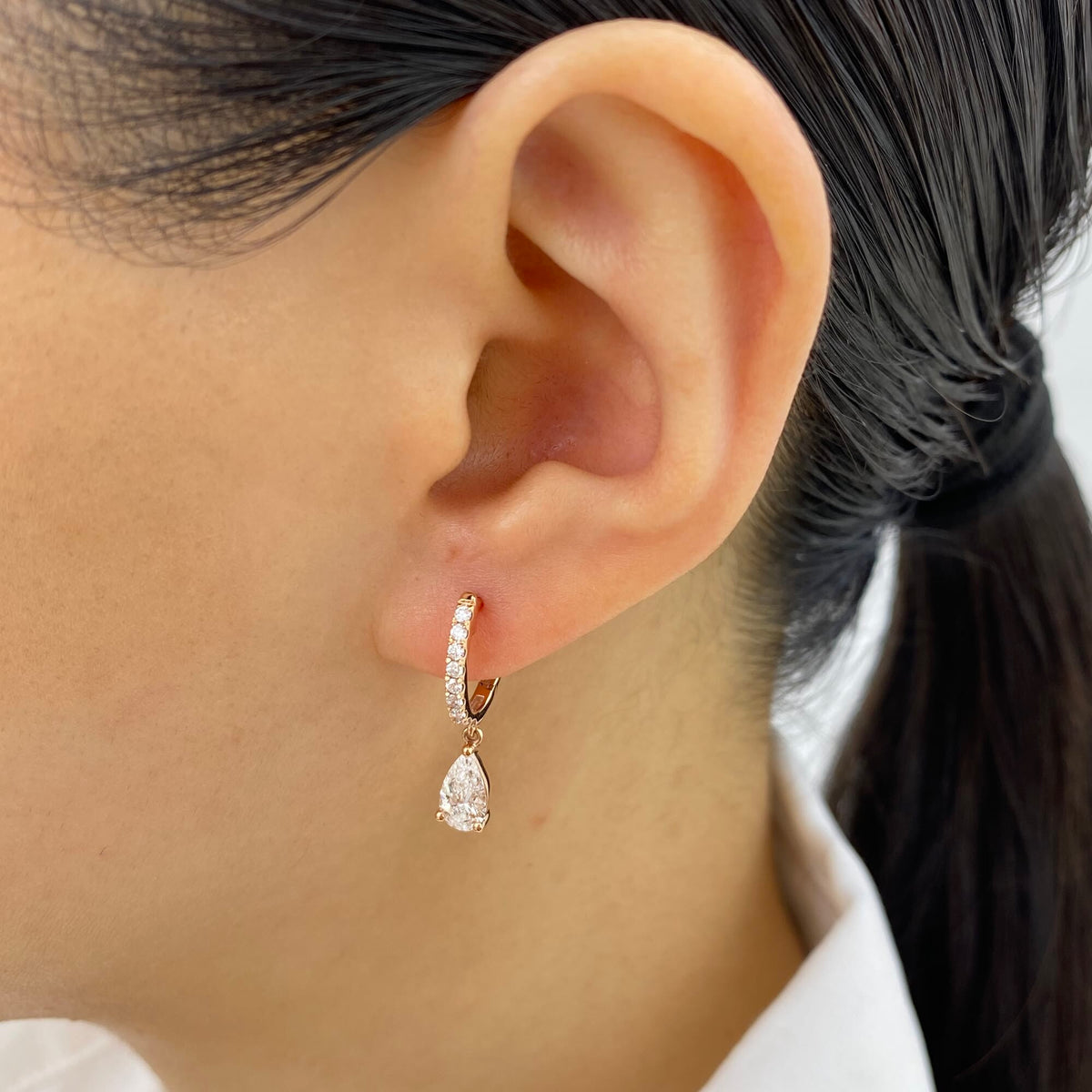 Valerie 1.2 Pear Lab-Grown Diamond Dangle, Drop Earrings
