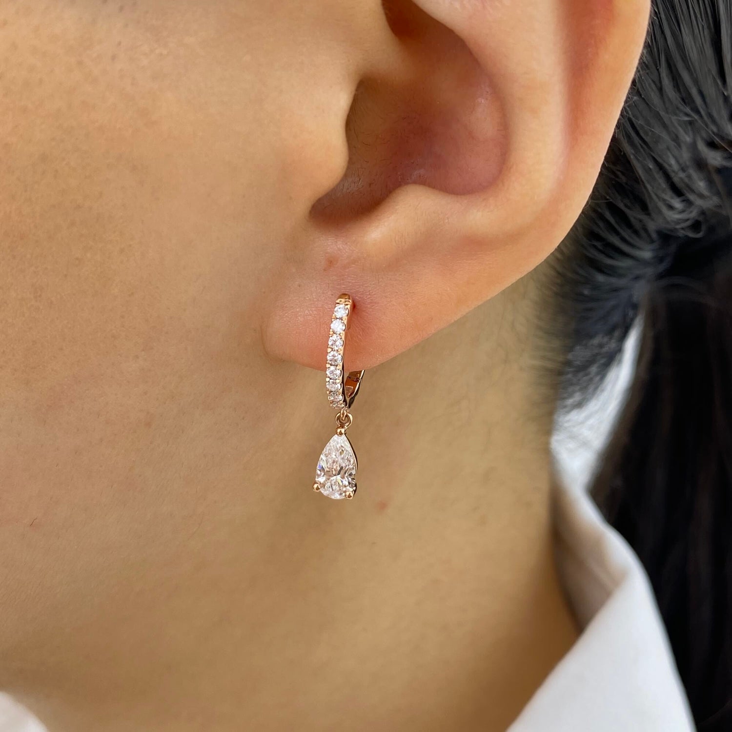 Valerie 1.2 Pear Lab-Grown Diamond Dangle, Drop Earrings