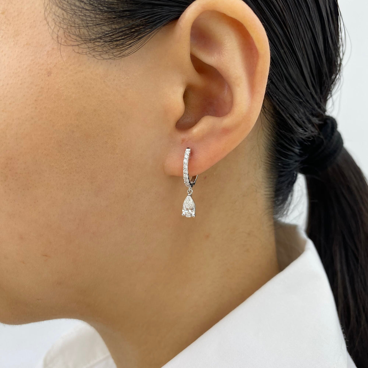 Valerie 1.2 Pear Lab-Grown Diamond Dangle, Drop Earrings