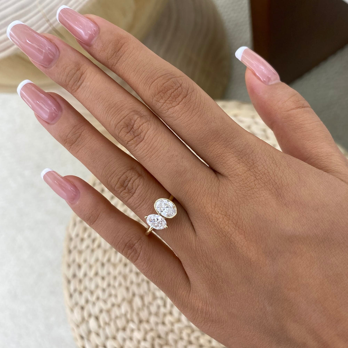 Greer 1.3 Oval Lab-Grown Diamond Toi  Moi, Special Ring