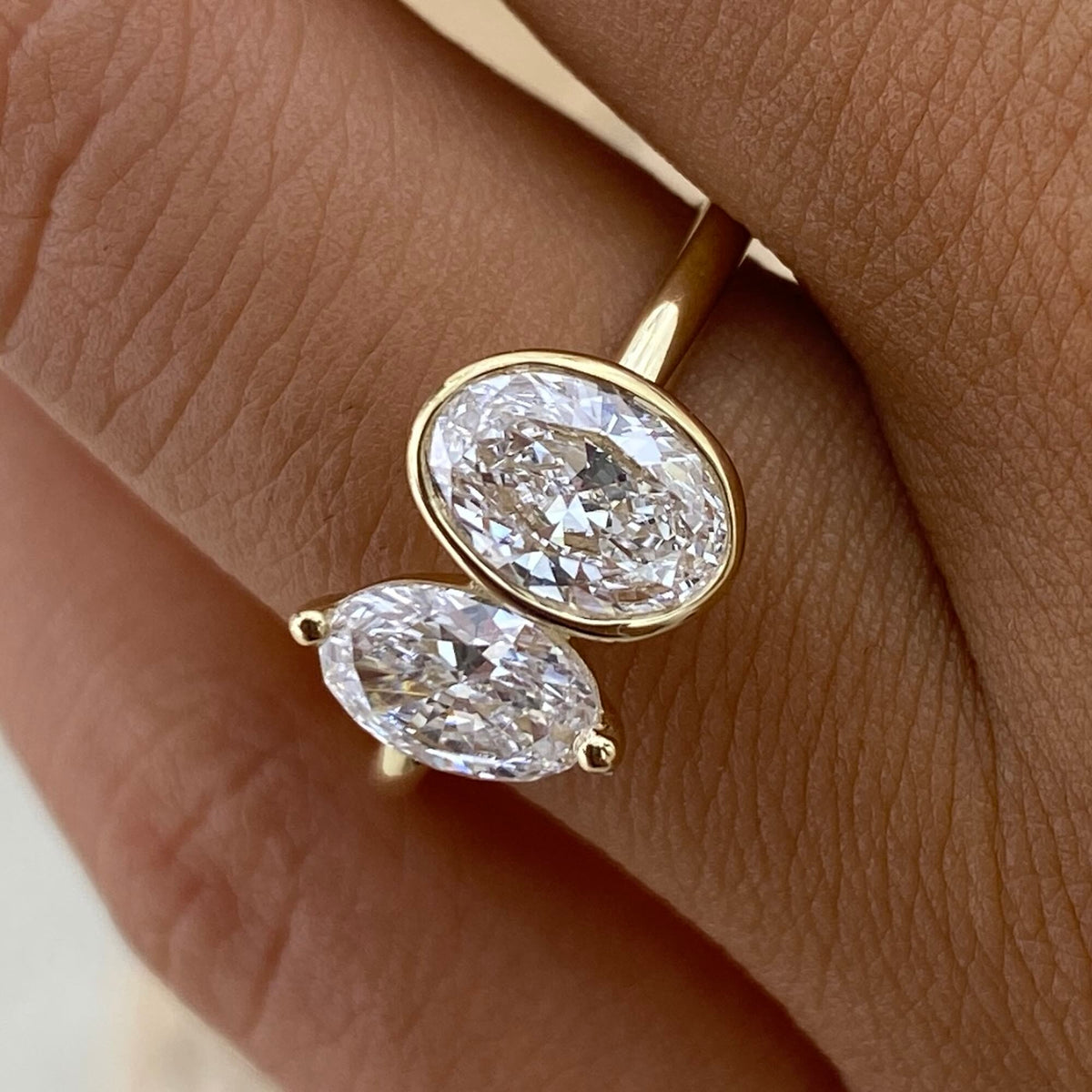 Greer 1.3 Oval Lab-Grown Diamond Toi  Moi, Special Ring