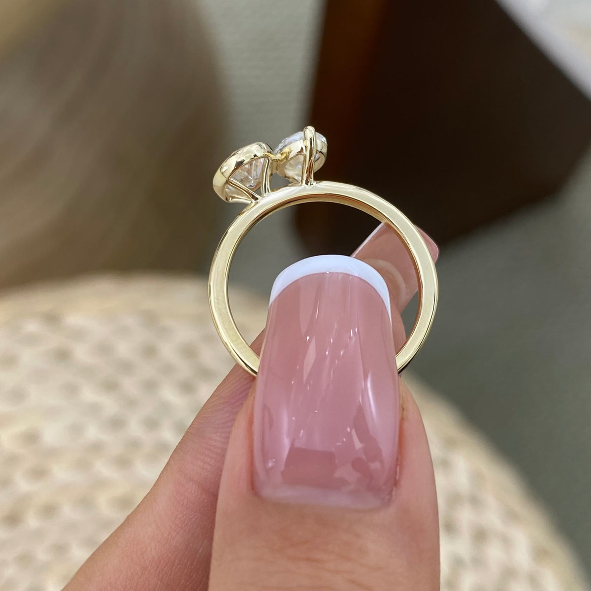 Greer 1.3 Oval Lab-Grown Diamond Toi  Moi, Special Ring