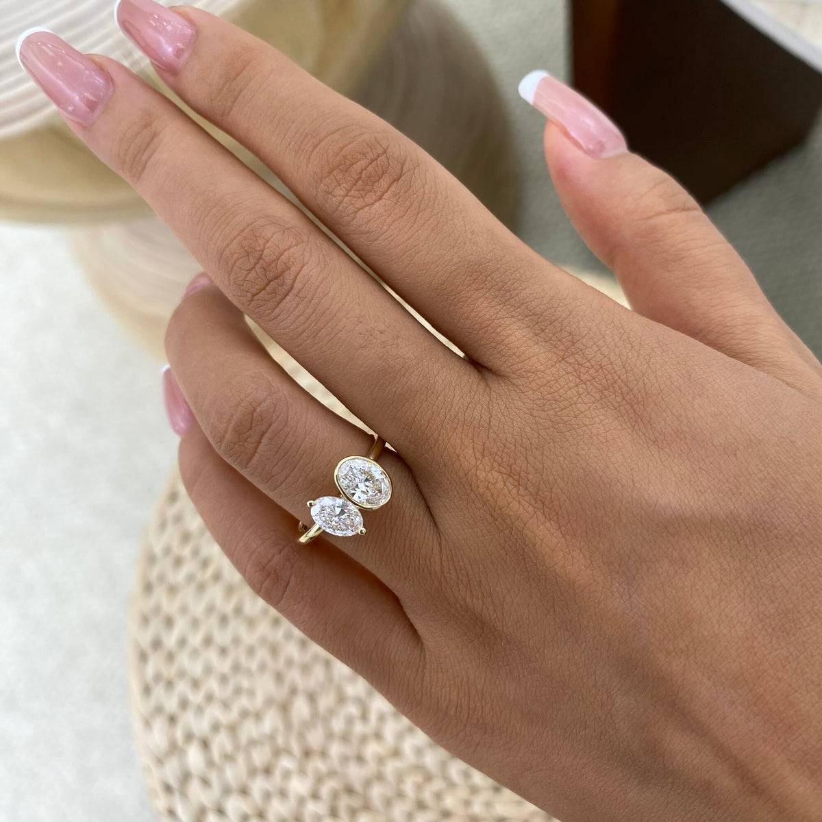 Greer 1.3 Oval Lab-Grown Diamond Toi  Moi, Special Ring