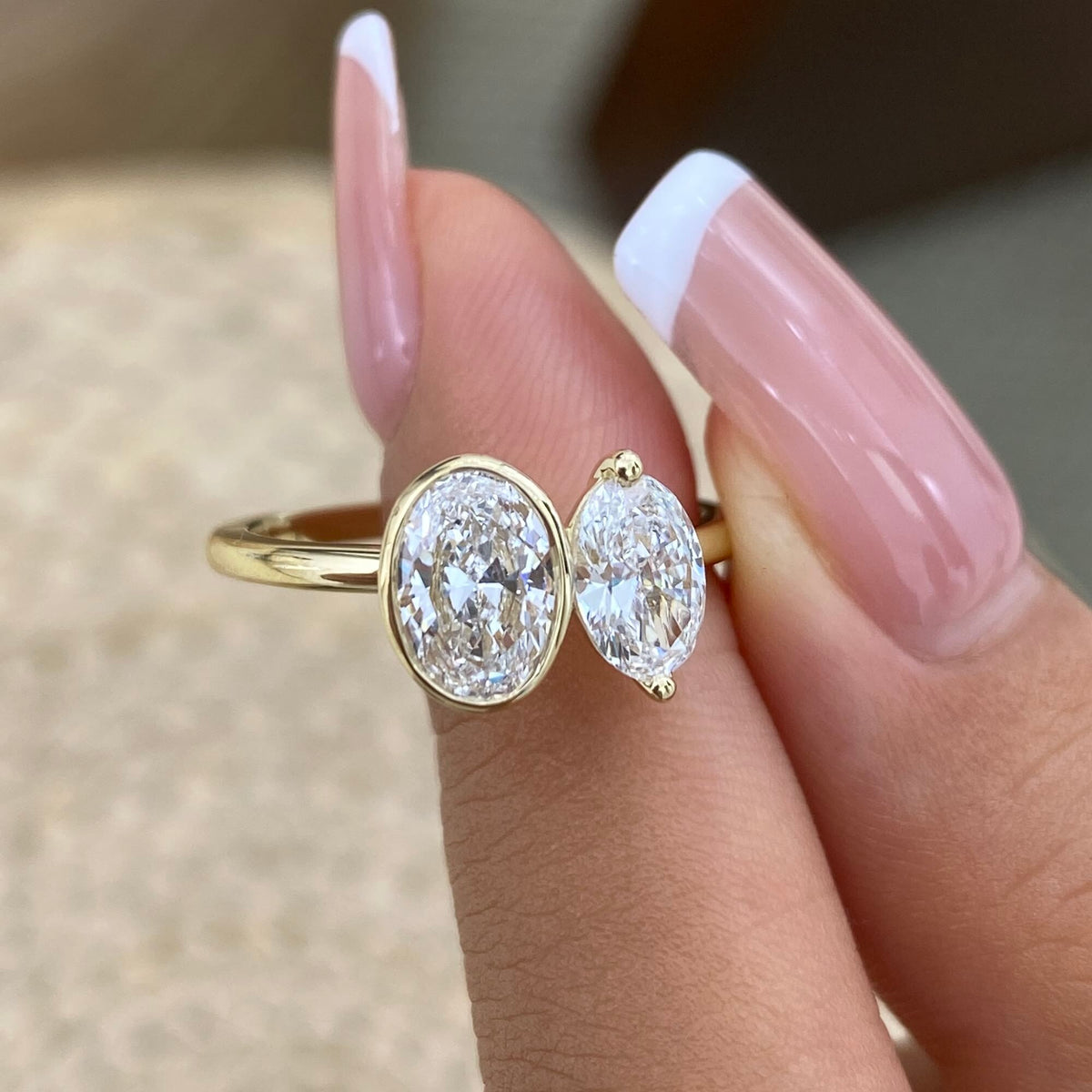 Greer 1.3 Oval Lab-Grown Diamond Toi  Moi, Special Ring