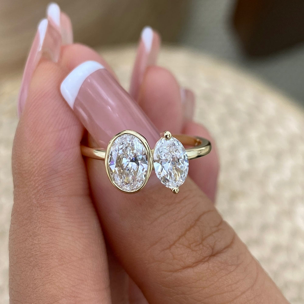 Greer 1.3 Oval Lab-Grown Diamond Toi  Moi, Special Ring