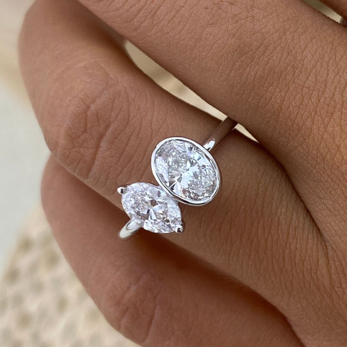 Greer 1.3 Oval Lab-Grown Diamond Toi  Moi, Special Ring