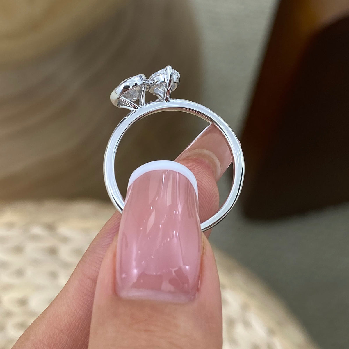 Greer 1.3 Oval Lab-Grown Diamond Toi  Moi, Special Ring