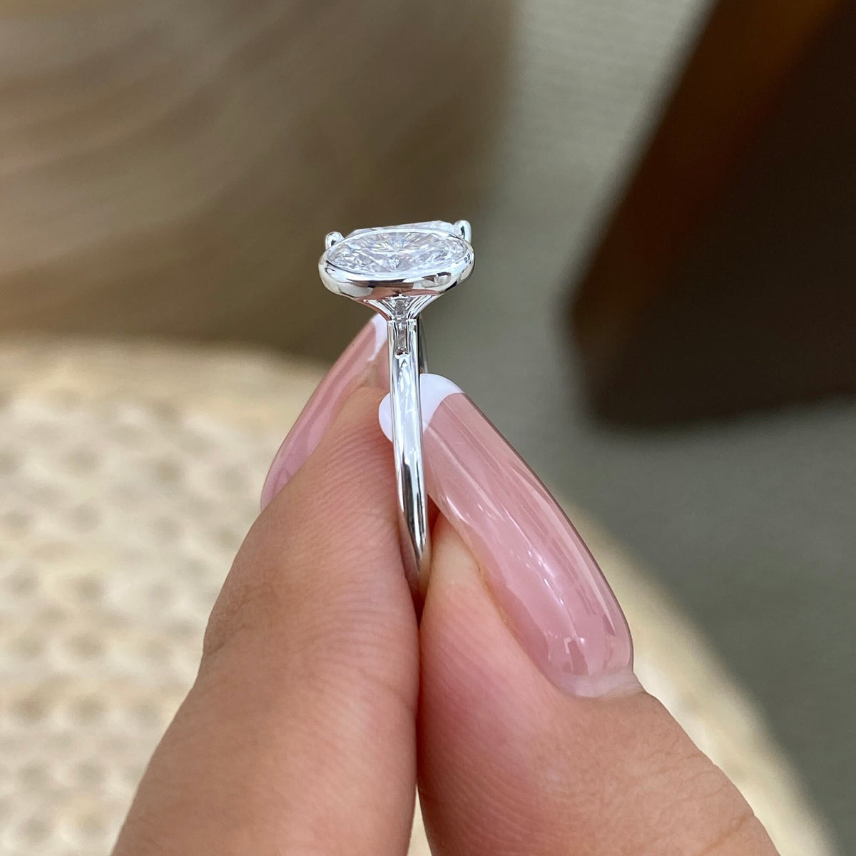 Greer 1.3 Oval Lab-Grown Diamond Toi  Moi, Special Ring