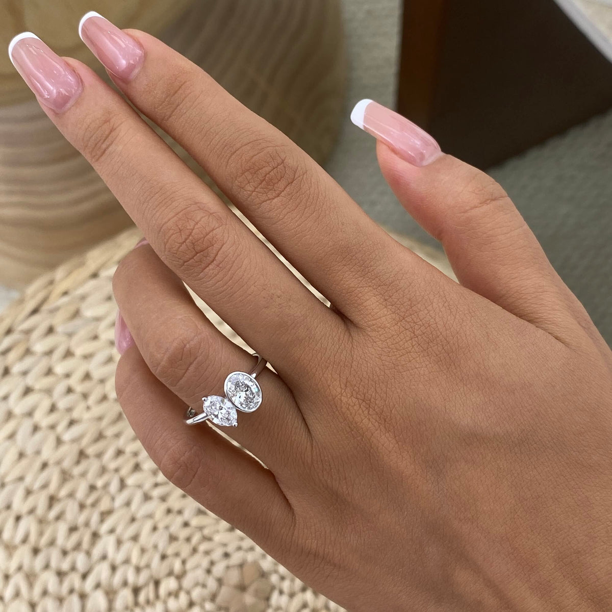 Greer 1.3 Oval Lab-Grown Diamond Toi  Moi, Special Ring