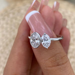 Greer 1.3 Oval Lab-Grown Diamond Toi  Moi, Special Ring