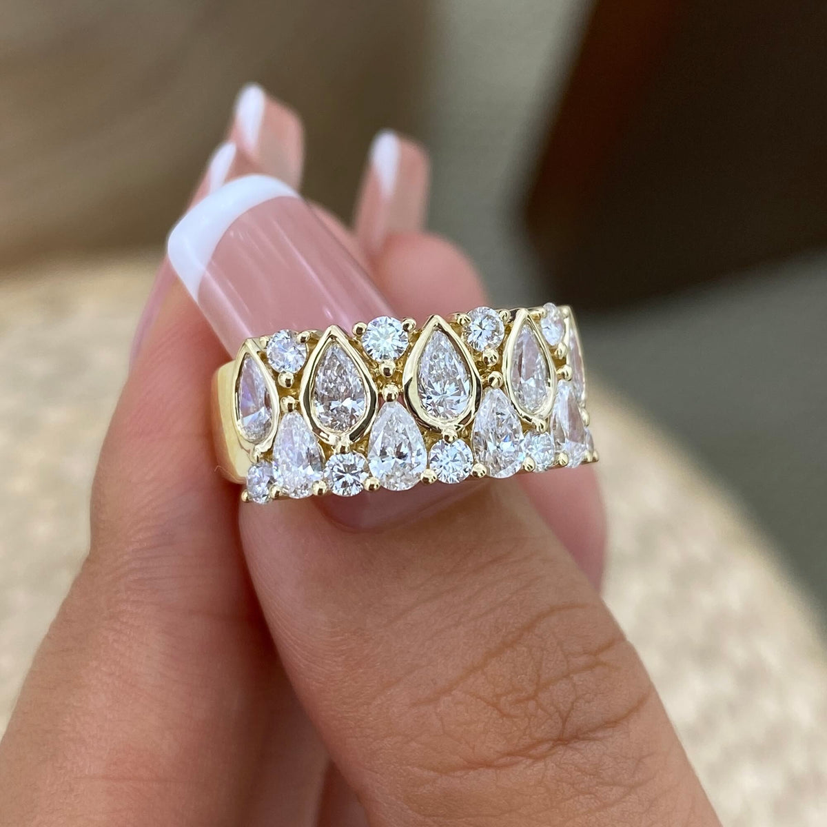 Sylvia 1.6 Pear Lab-Grown Diamond Half-Eternity, Special Ring