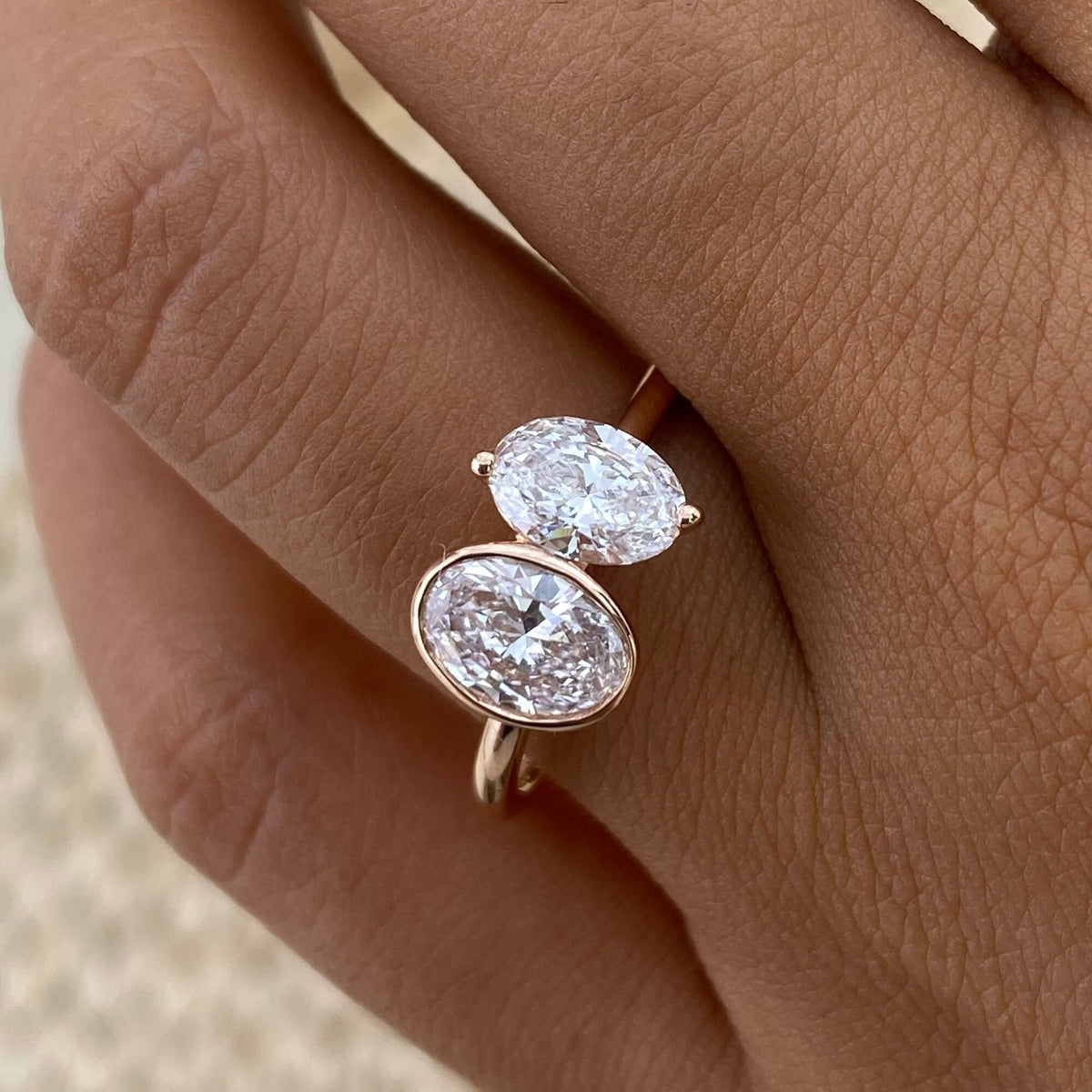 Greer 1.3 Oval Lab-Grown Diamond Toi  Moi, Special Ring
