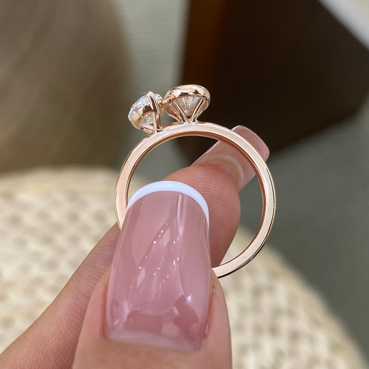 Greer 1.3 Oval Lab-Grown Diamond Toi  Moi, Special Ring