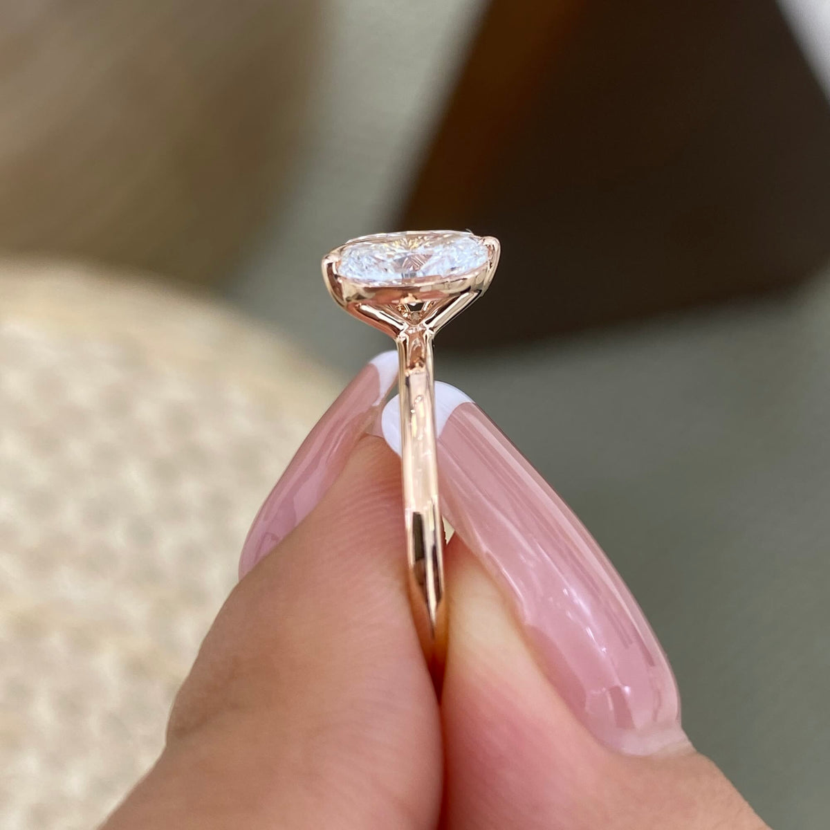 Greer 1.3 Oval Lab-Grown Diamond Toi  Moi, Special Ring