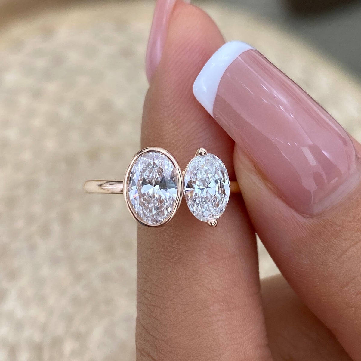 Greer 1.3 Oval Lab-Grown Diamond Toi  Moi, Special Ring
