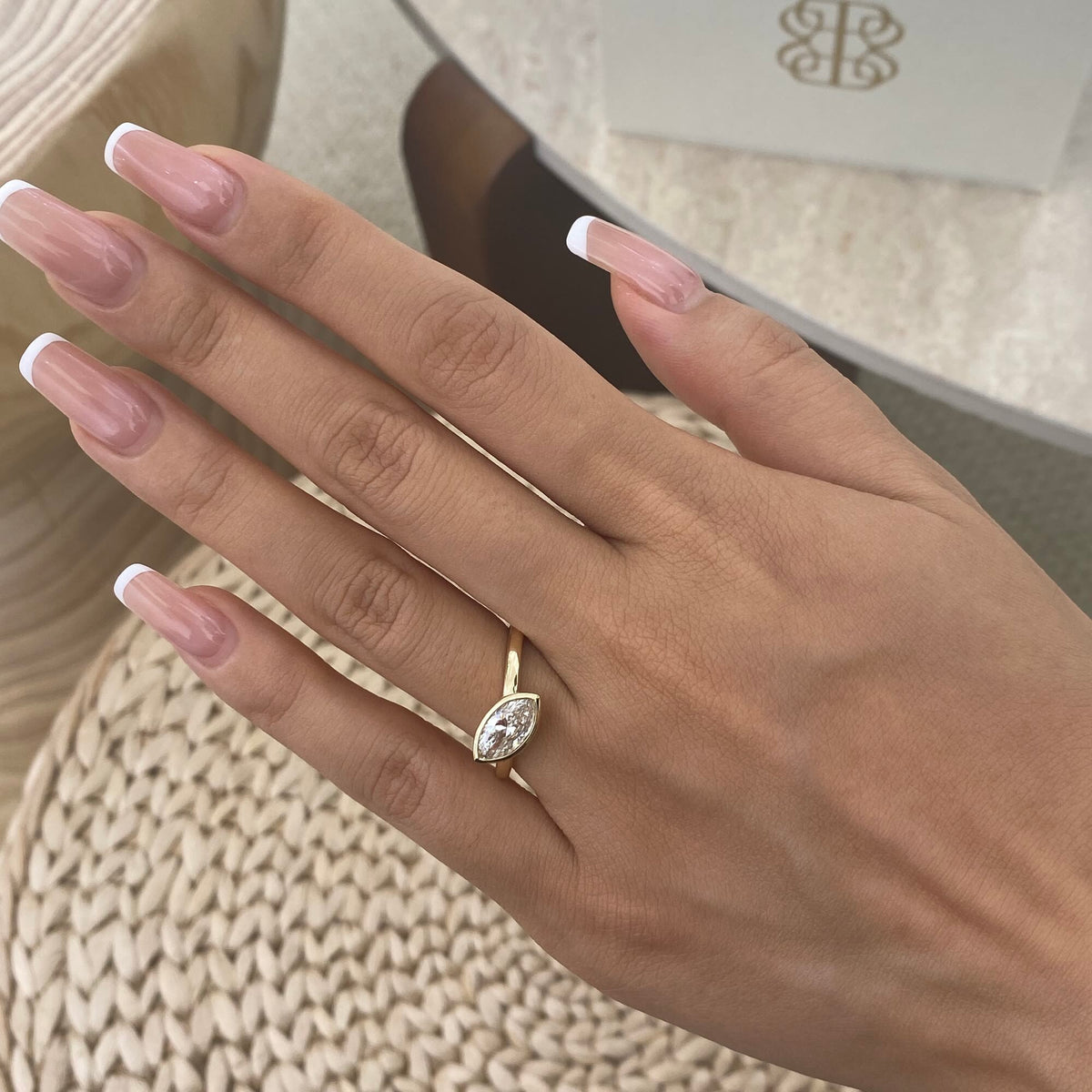 Emmeline 0.9 Marquise Lab-Grown Diamond Solitaire, Bezel Ring