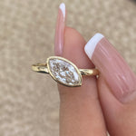 Emmeline 0.9 Marquise Lab-Grown Diamond Solitaire, Bezel Ring