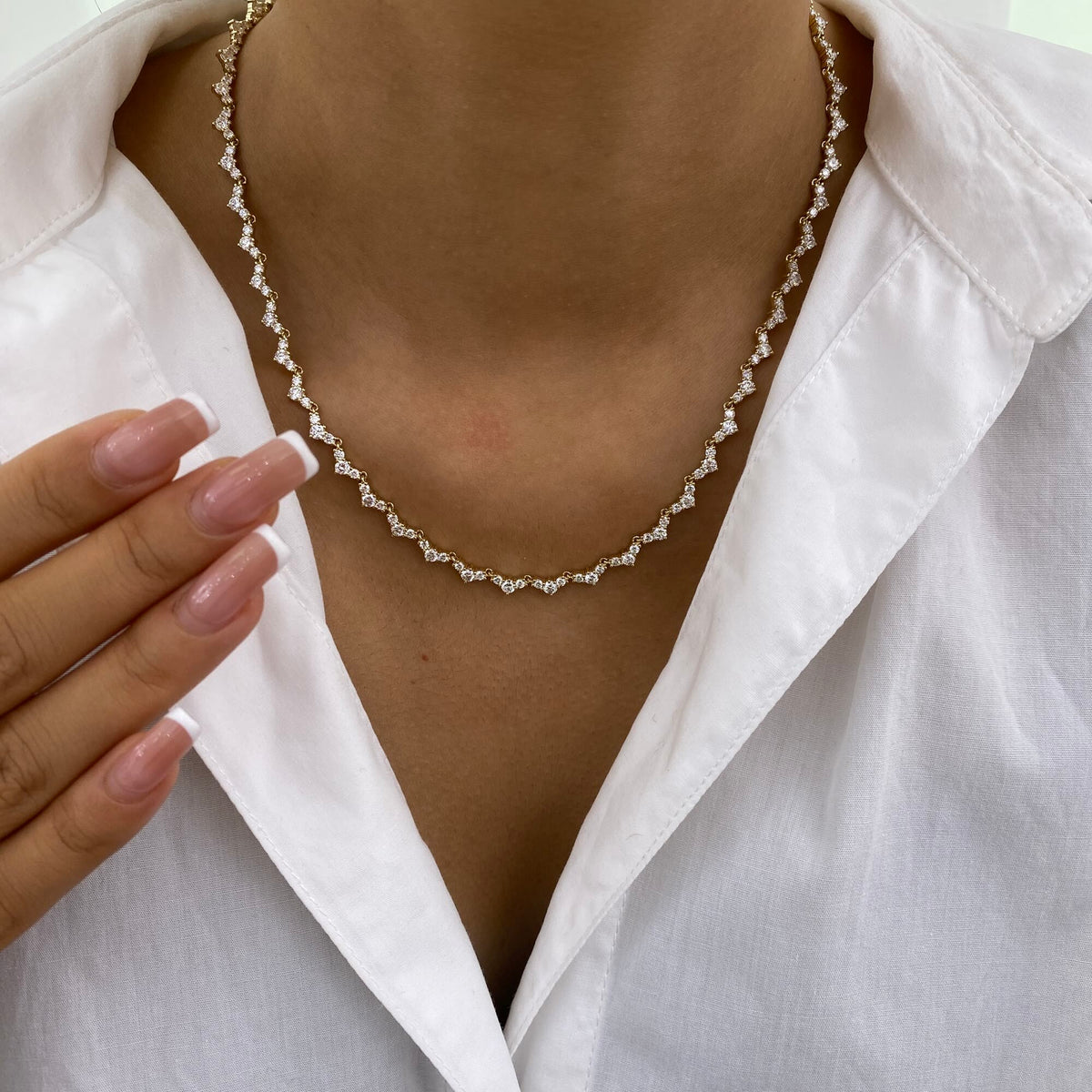 Catherine 6.7 Round Lab-Grown Diamond Tennis Necklace