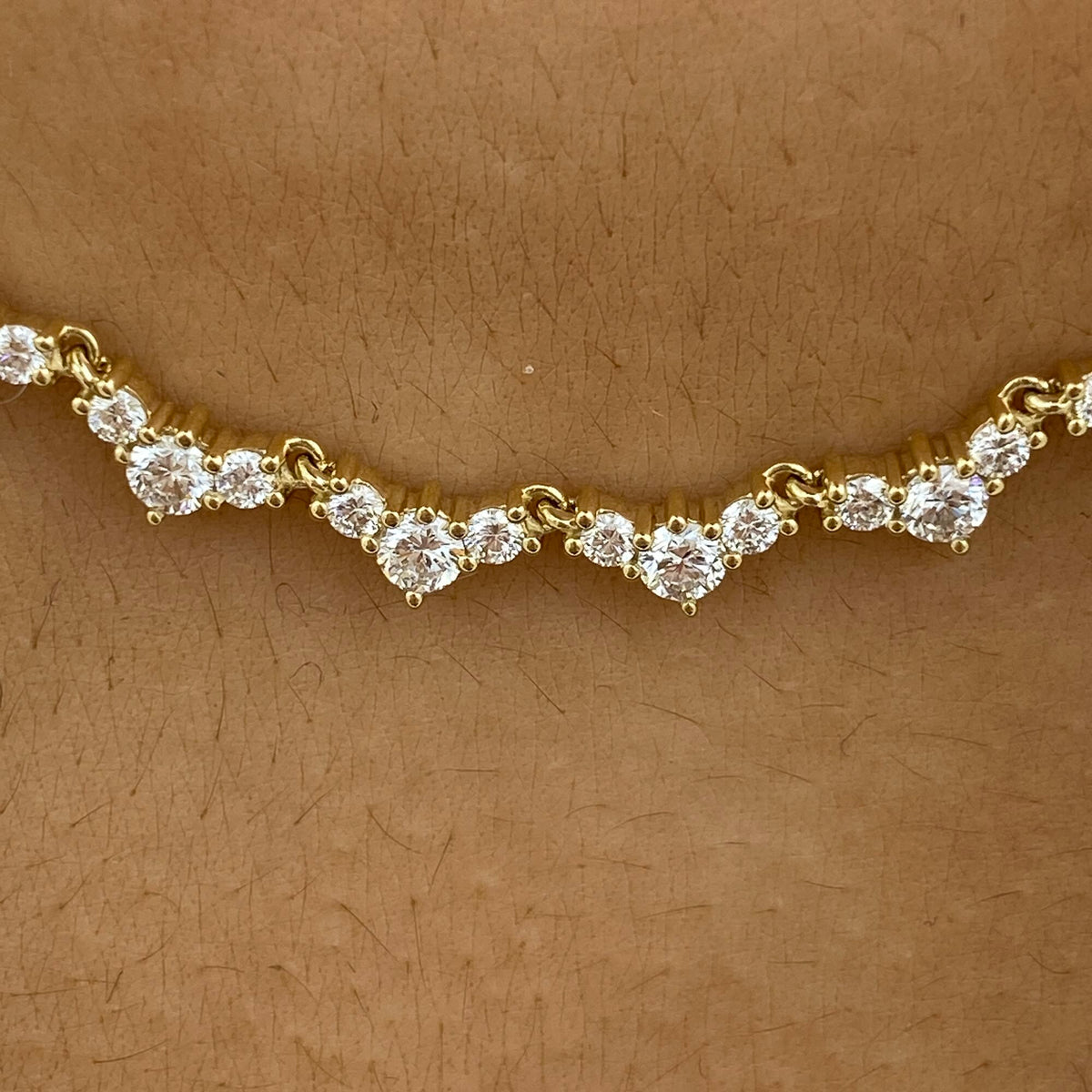Catherine 6.7 Round Lab-Grown Diamond Tennis Necklace