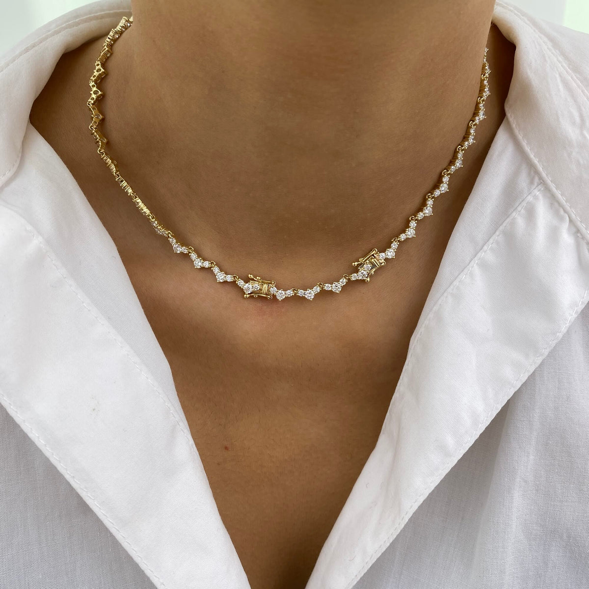 Catherine 6.7 Round Lab-Grown Diamond Tennis Necklace