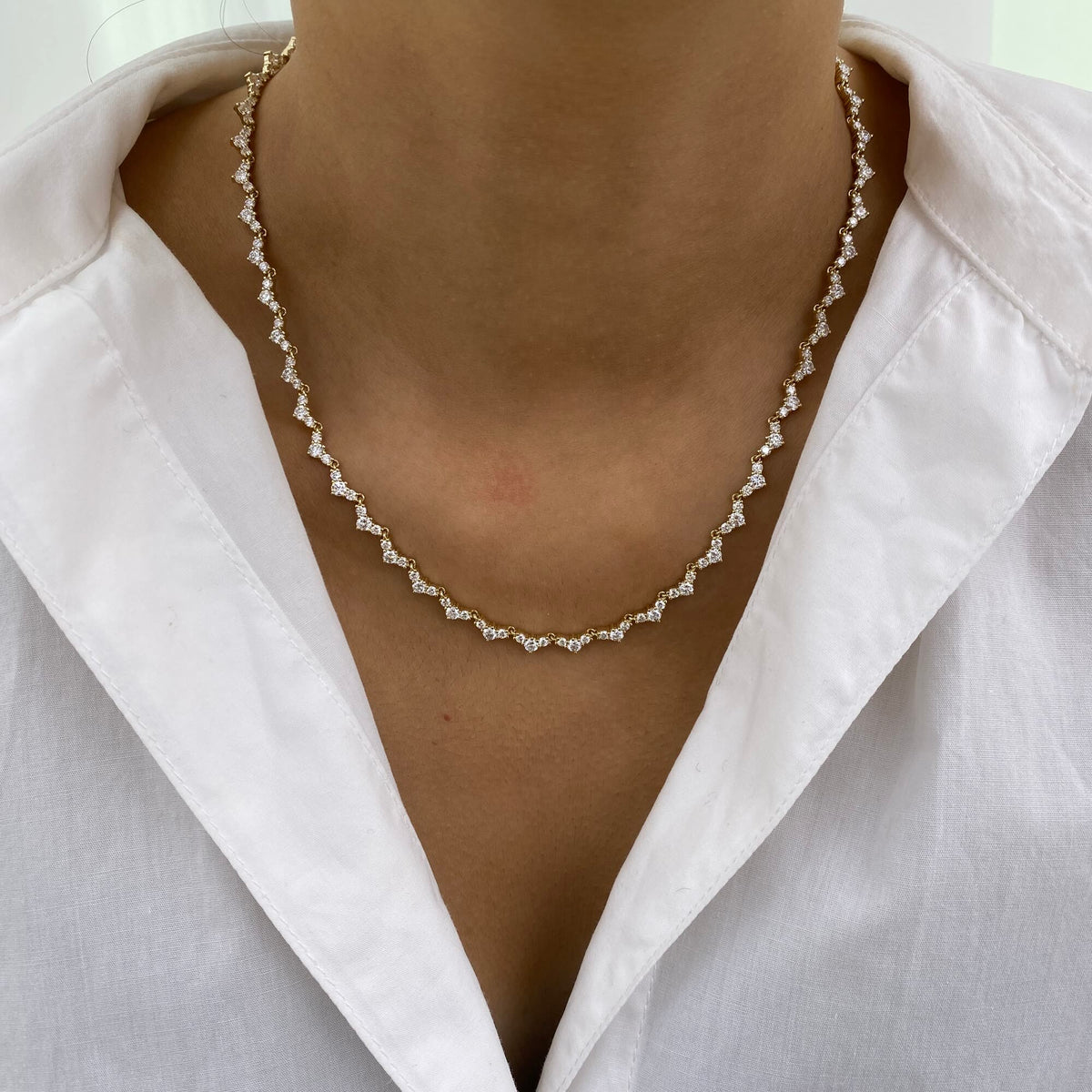 Catherine 6.7 Round Lab-Grown Diamond Tennis Necklace