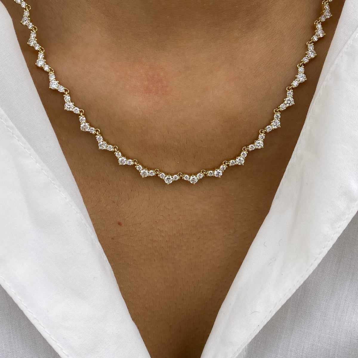 Catherine 6.7 Round Lab-Grown Diamond Tennis Necklace