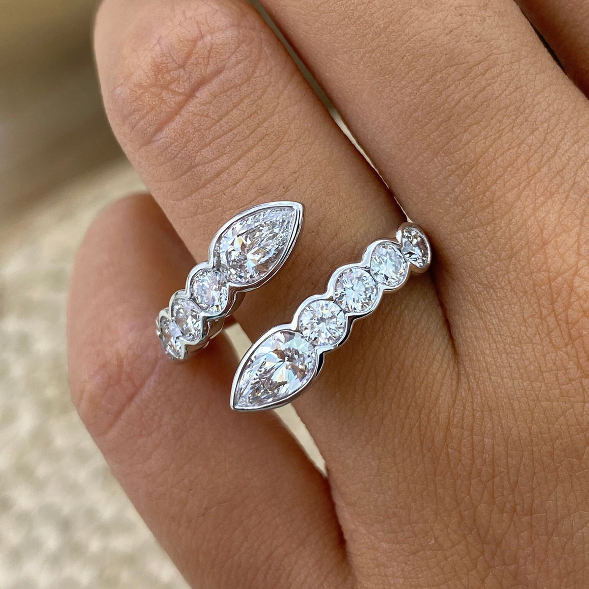 Aurelia 1.7 Pear Lab-Grown Diamond Special, Half-Eternity Ring