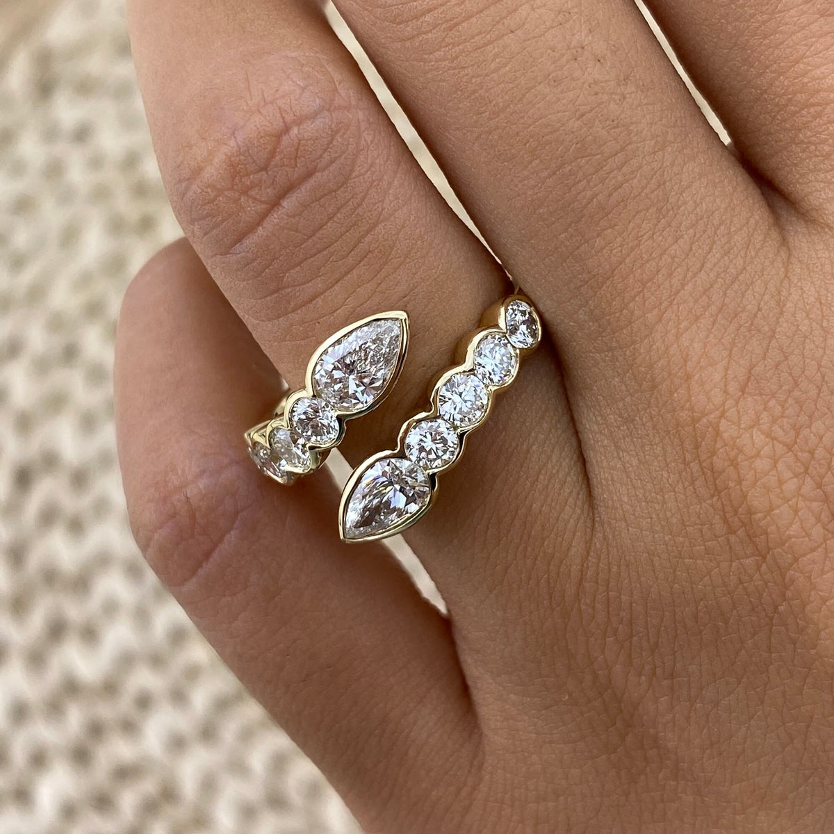 Aurelia 1.7 Pear Lab-Grown Diamond Special, Half-Eternity Ring