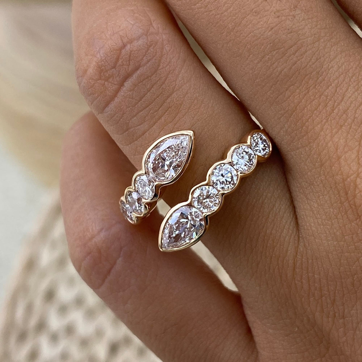 Aurelia 1.7 Pear Lab-Grown Diamond Special, Half-Eternity Ring