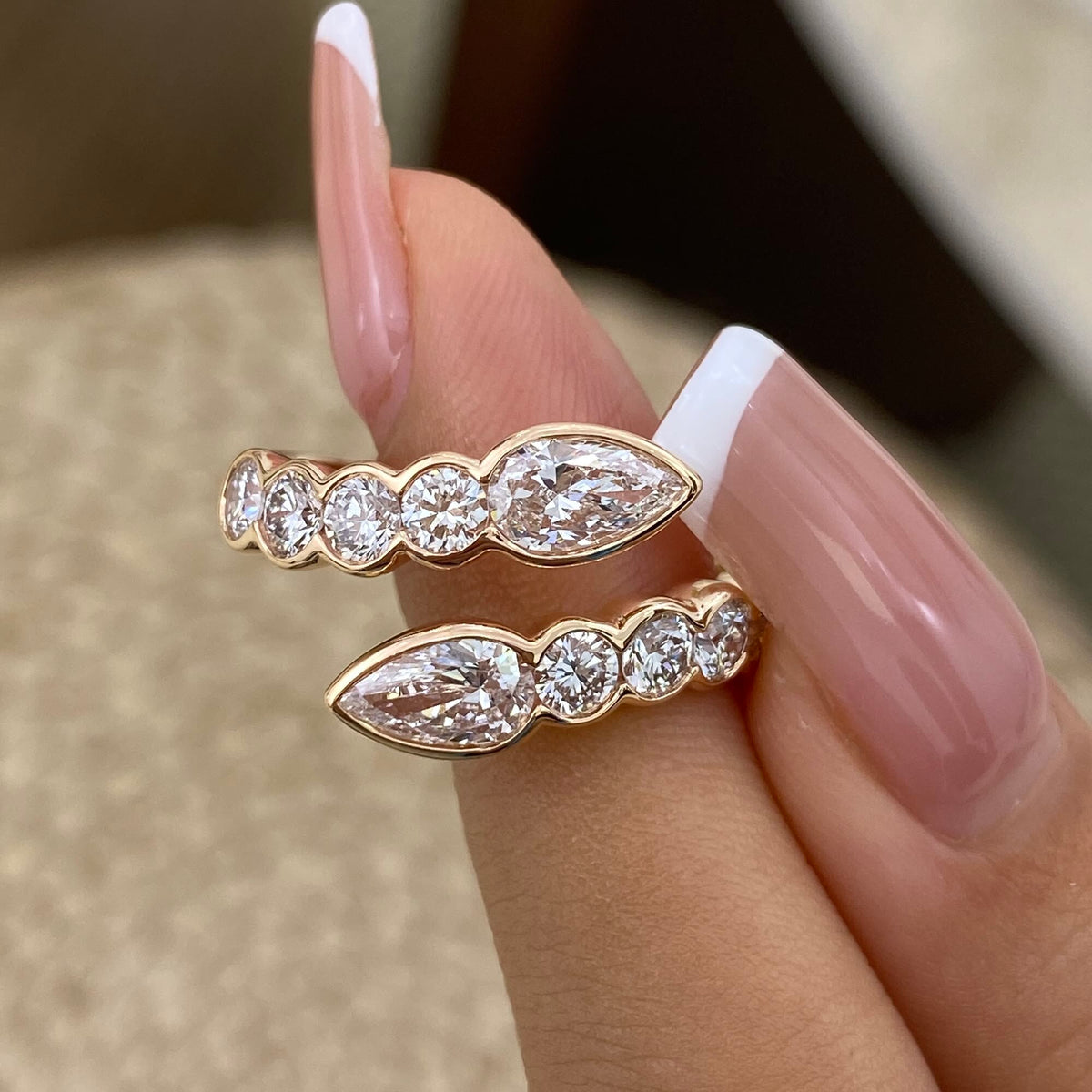 Aurelia 1.7 Pear Lab-Grown Diamond Special, Half-Eternity Ring