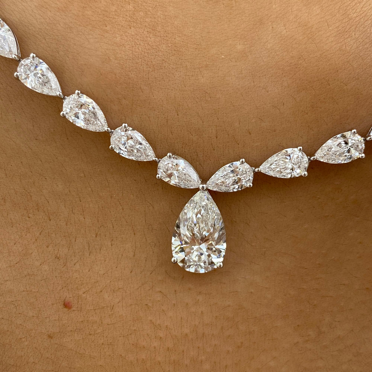 Briar 25.7 Pear Lab-Grown Diamond Tennis, Solitaire Necklace