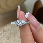 Faye 0.9 Marquise Lab-Grown Diamond Side Stone, Bezel Ring