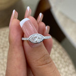 Faye 0.9 Marquise Lab-Grown Diamond Side Stone, Bezel Ring