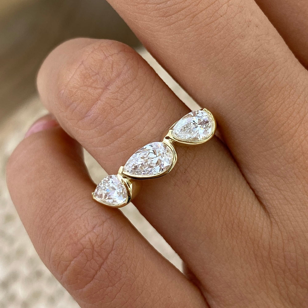 Etta 1.2 Pear Lab-Grown Diamond Half-Eternity, Special Ring