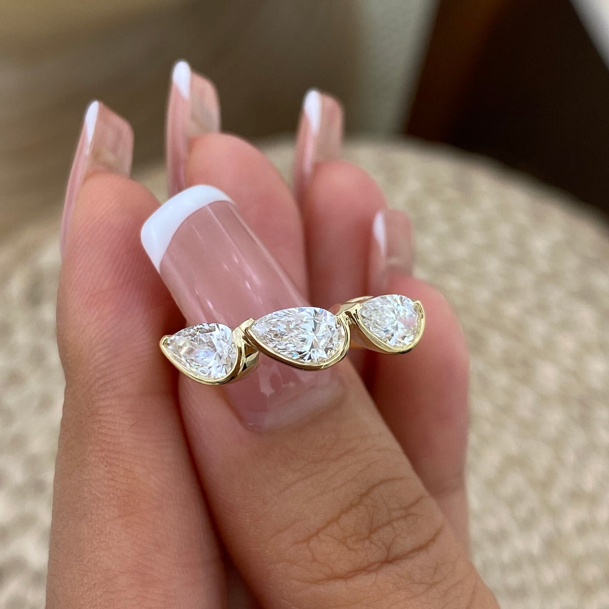 Etta 1.2 Pear Lab-Grown Diamond Half-Eternity, Special Ring