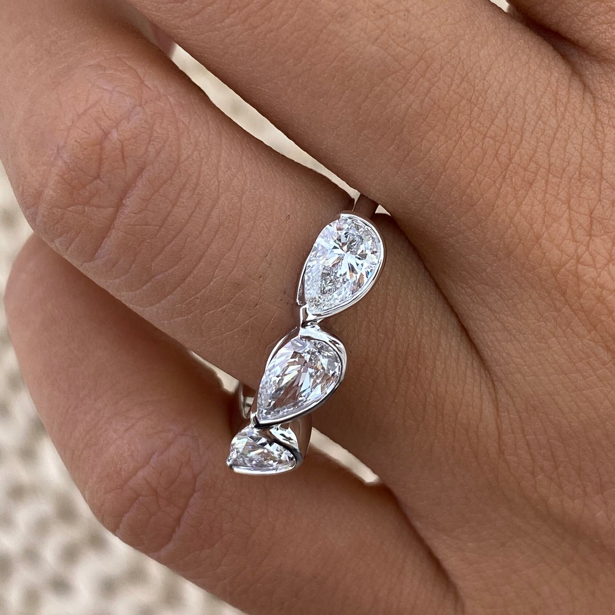 Etta 1.2 Pear Lab-Grown Diamond Half-Eternity, Special Ring