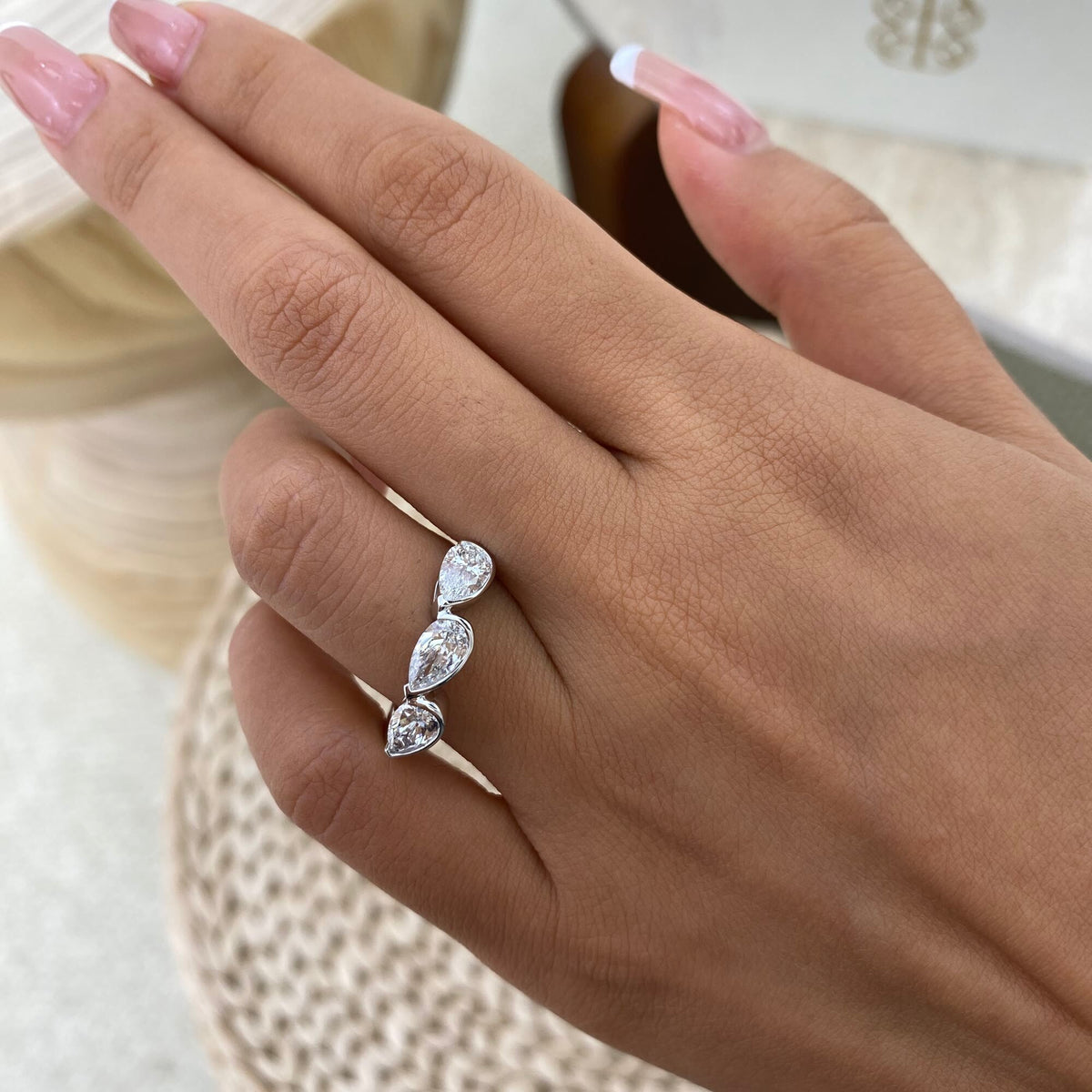 Etta 1.2 Pear Lab-Grown Diamond Half-Eternity, Special Ring