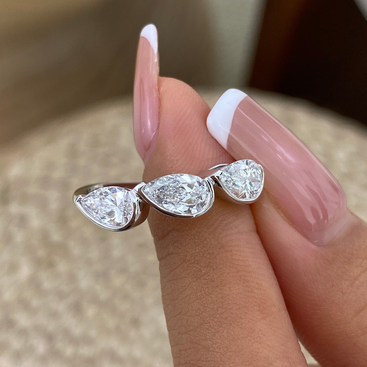 Etta 1.2 Pear Lab-Grown Diamond Half-Eternity, Special Ring