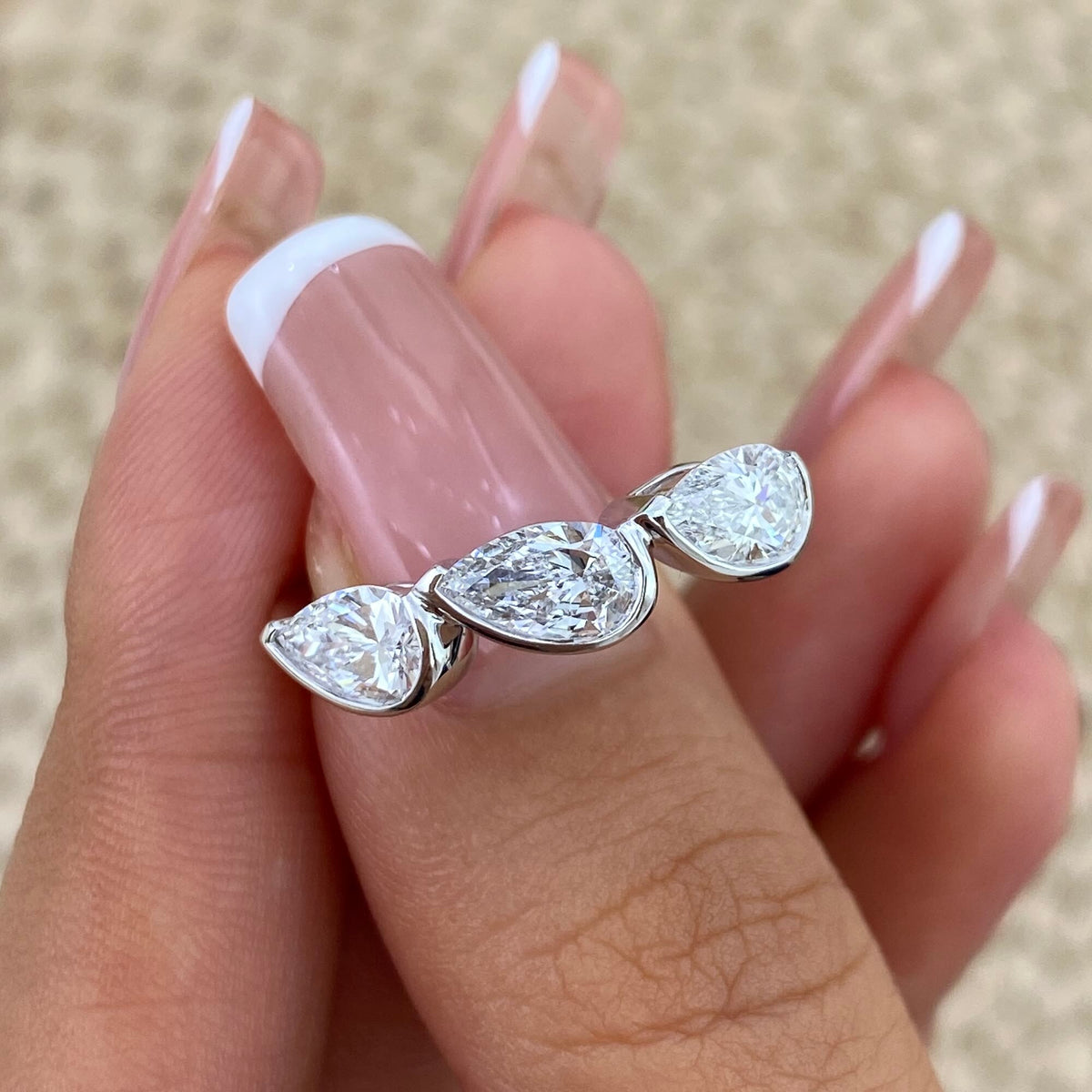 Etta 1.2 Pear Lab-Grown Diamond Half-Eternity, Special Ring
