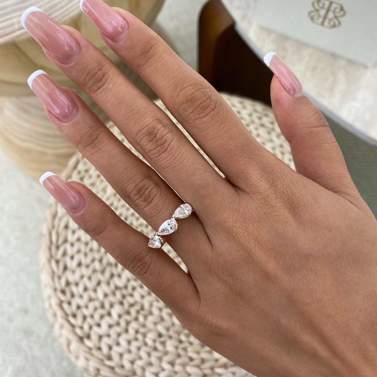 Etta 1.2 Pear Lab-Grown Diamond Half-Eternity, Special Ring