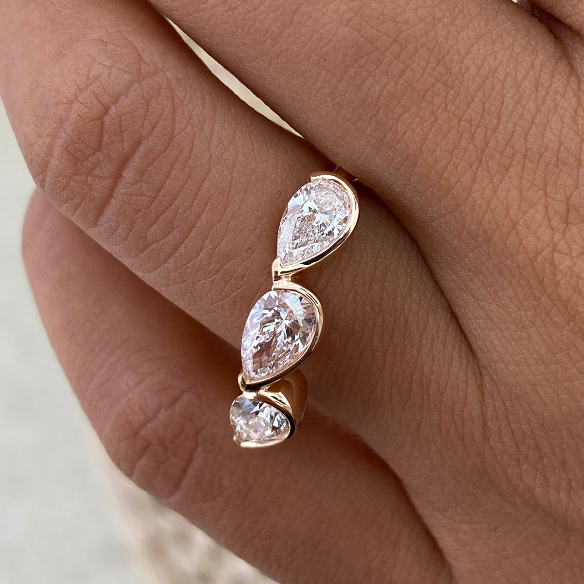 Etta 1.2 Pear Lab-Grown Diamond Half-Eternity, Special Ring