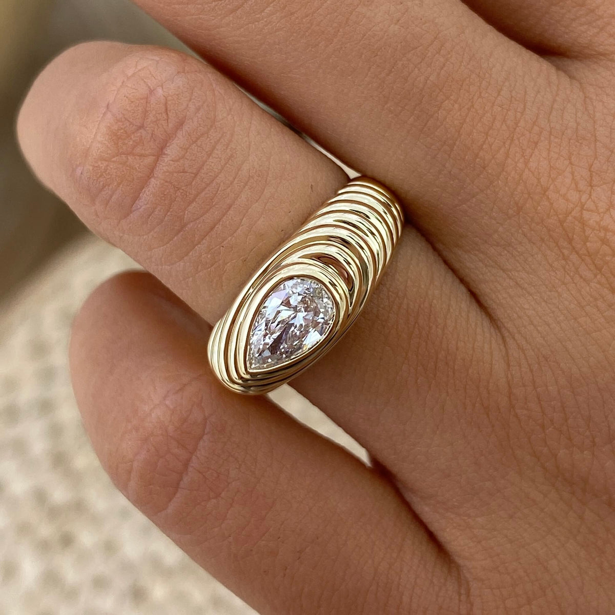 Estelle 0.5 Pear Lab-Grown Diamond Bezel, Special Ring