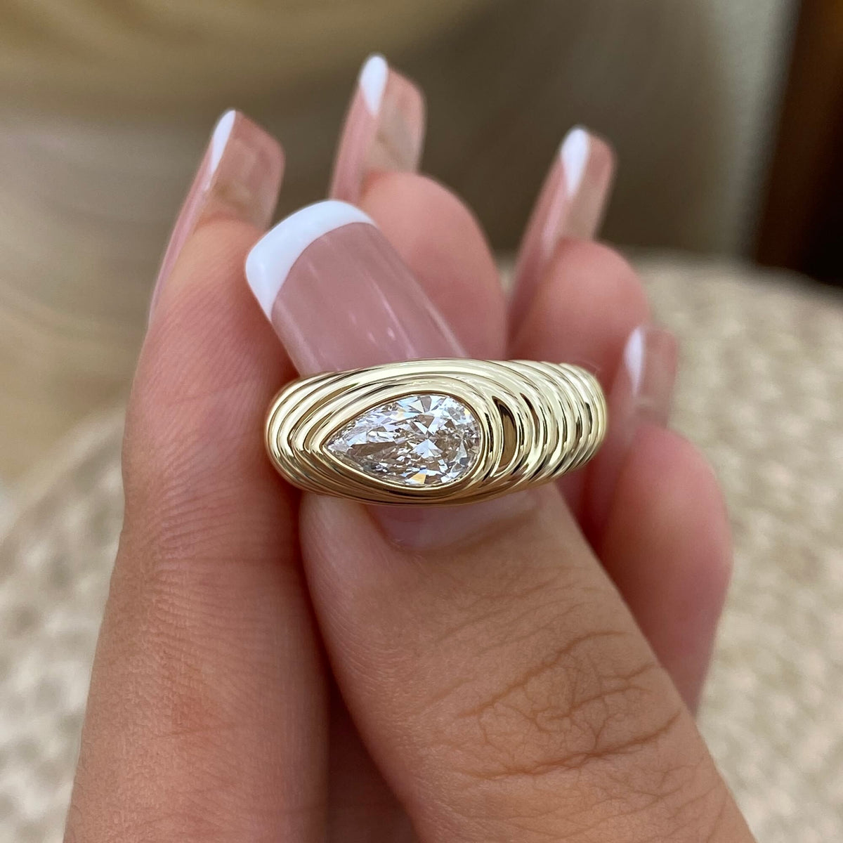 Estelle 0.5 Pear Lab-Grown Diamond Bezel, Special Ring