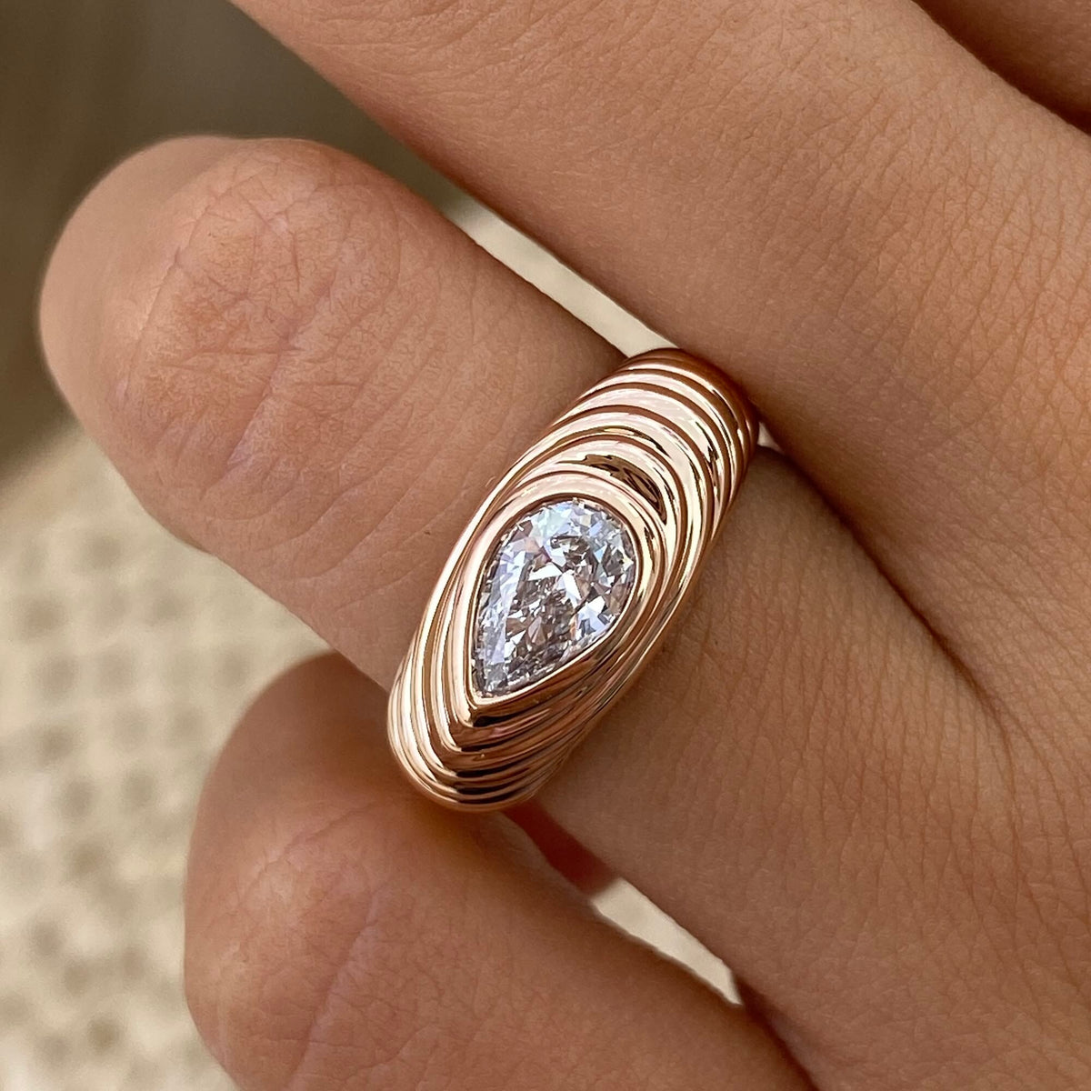 Estelle 0.5 Pear Lab-Grown Diamond Bezel, Special Ring