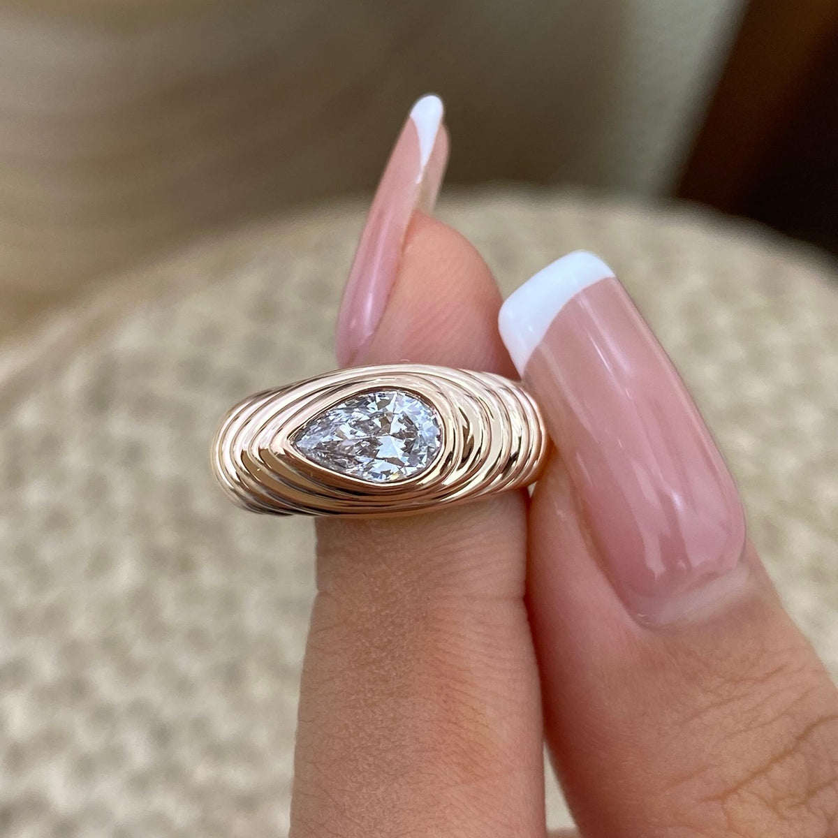 Estelle 0.5 Pear Lab-Grown Diamond Bezel, Special Ring