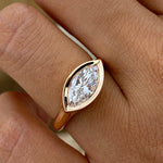 Eileen 1.0 Marquise Lab-Grown Diamond Solitaire, Bezel Ring