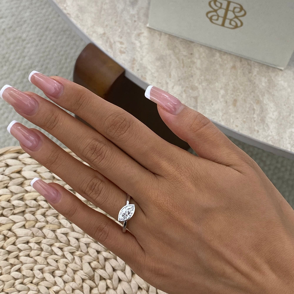 Emmeline 0.9 Marquise Lab-Grown Diamond Solitaire, Bezel Ring