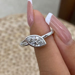 Emmeline 0.9 Marquise Lab-Grown Diamond Solitaire, Bezel Ring