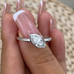 Emmeline 0.9 Marquise Lab-Grown Diamond Solitaire, Bezel Ring