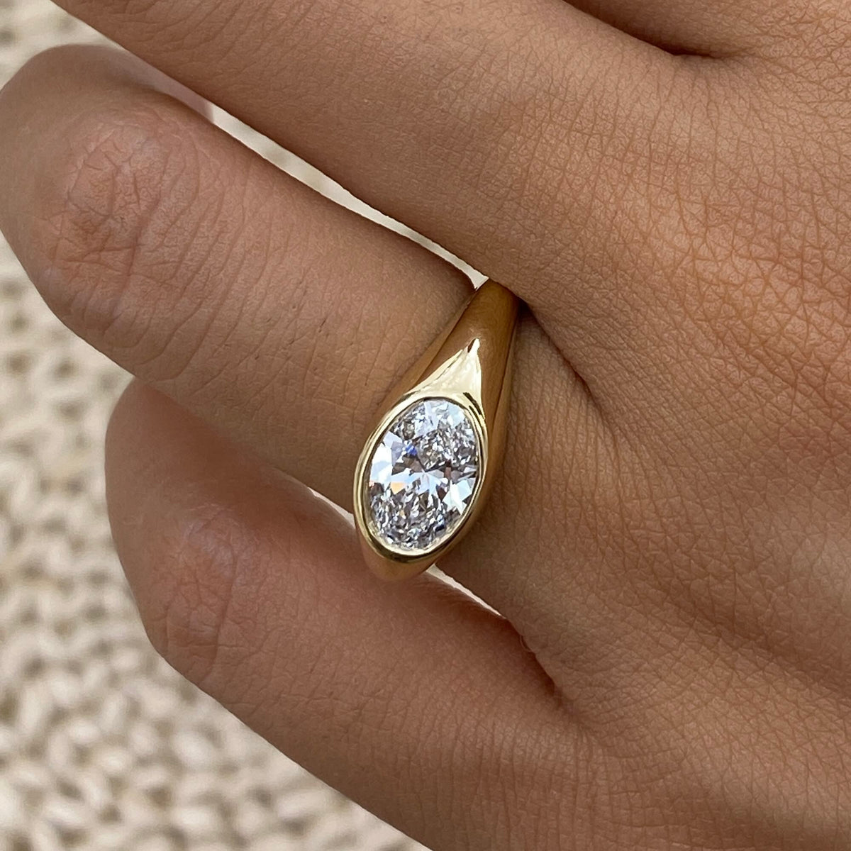 Antonia 1.0 Oval Lab-Grown Diamond Bezel, Special Ring